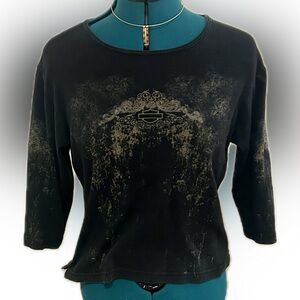 Harley-Davidson Black Top with Gold Accents